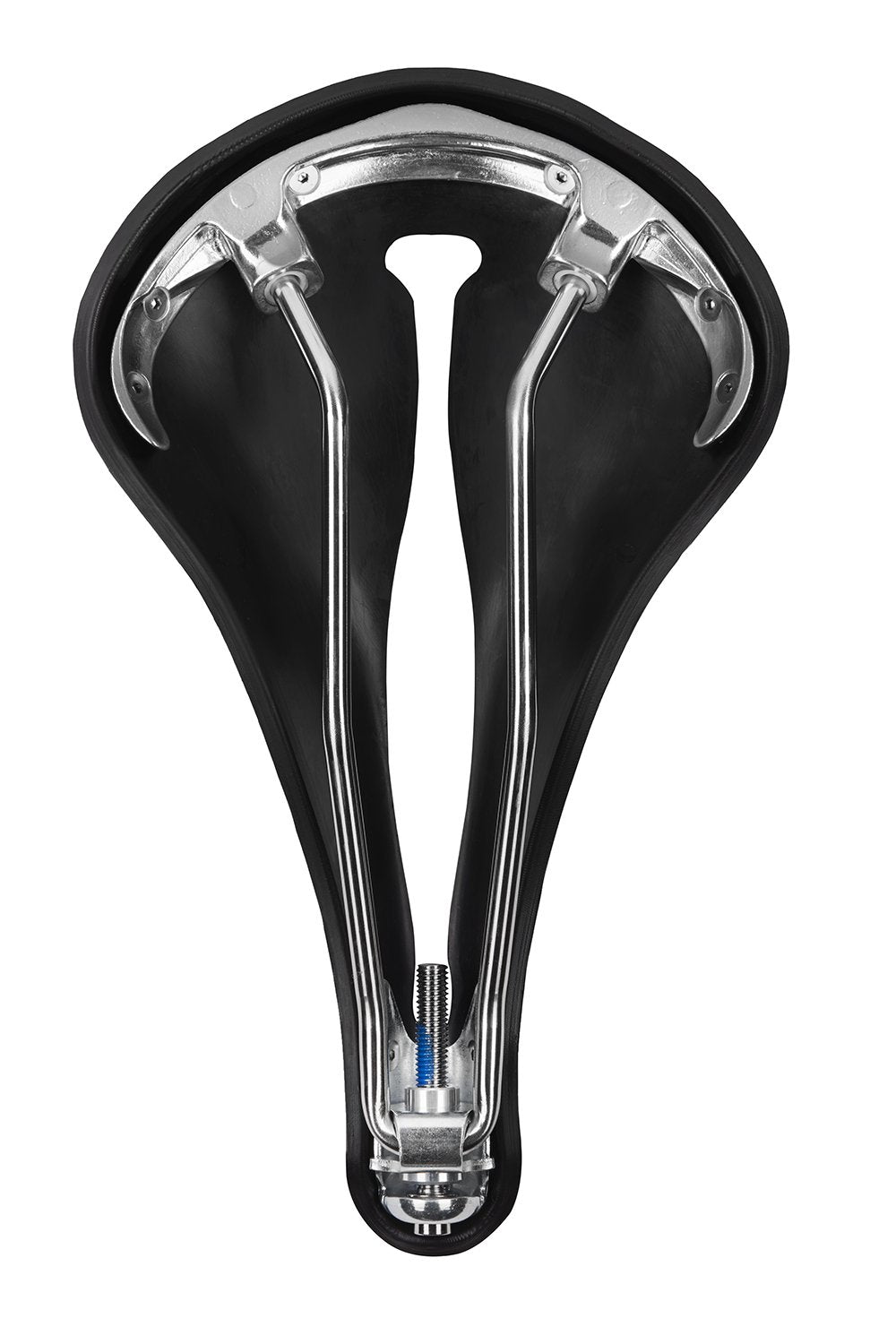 R2 Touring Saddle, Black Rubber, Silver Rivets