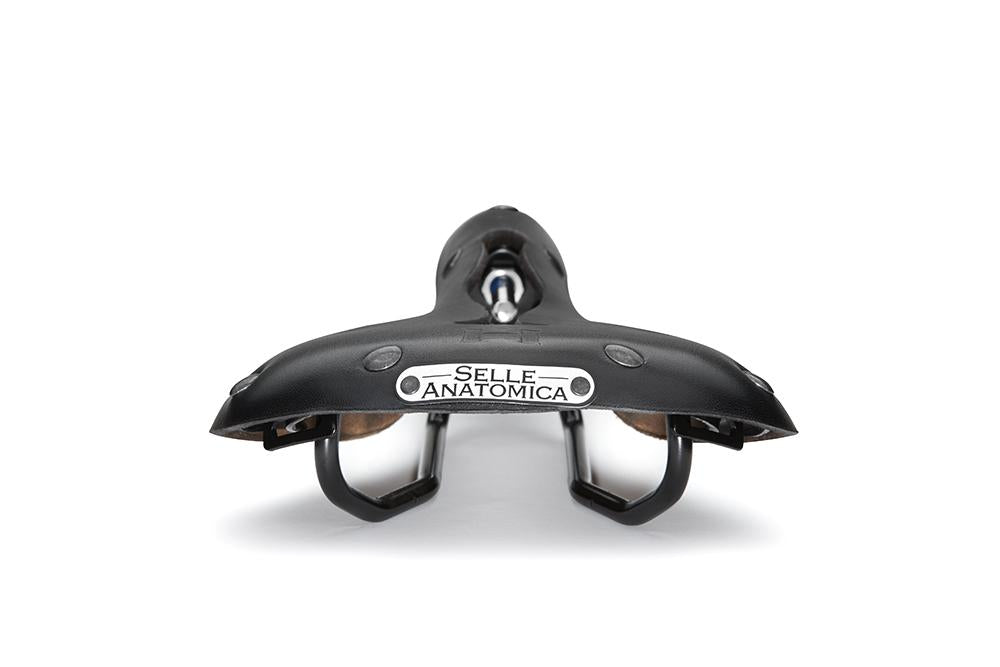 H1 Touring Saddle, Black Leather, Gun Metal Rivets
