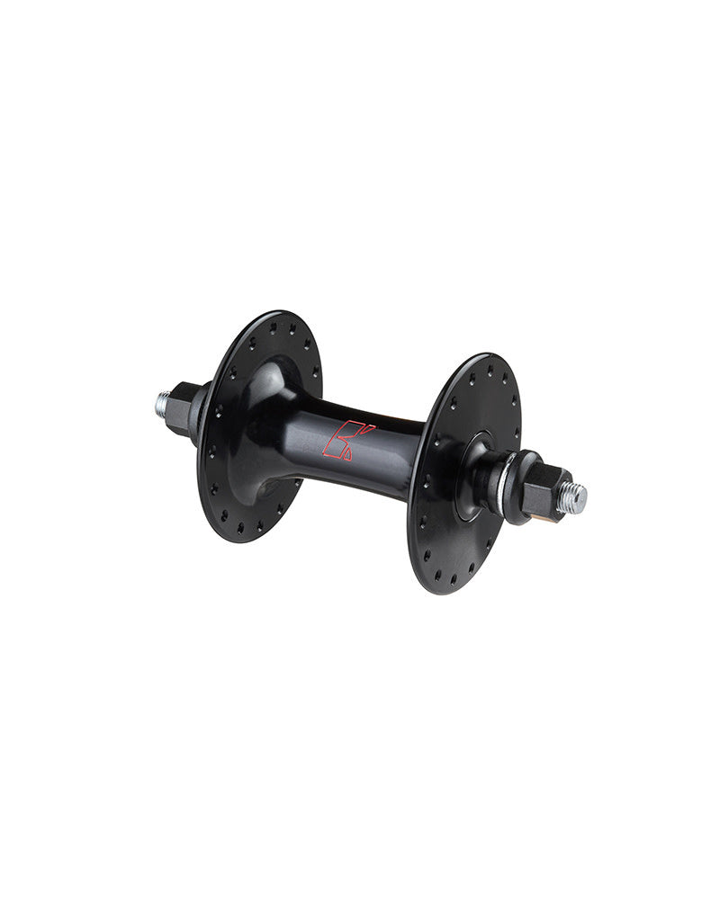 High-Flange Track Hub, Front, Black